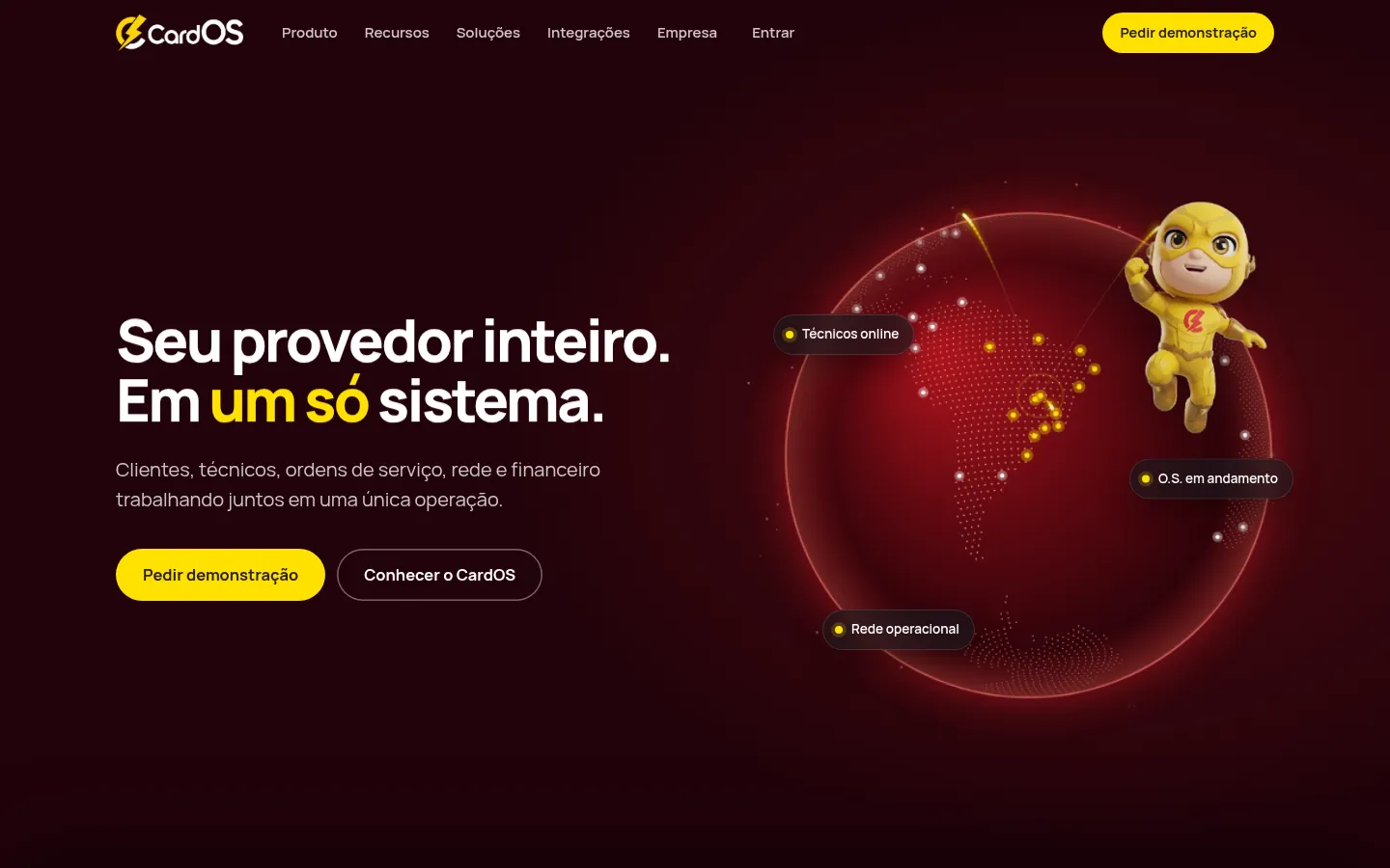 Site do CardOS, sistema para provedores